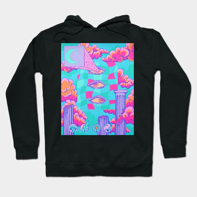 Clairvoyance - Colorful Surreal Painting Hoodie by rosiemoonart